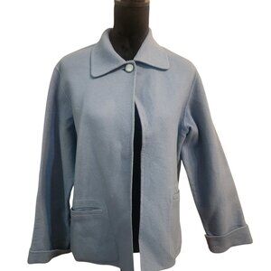 Carole Little Periwinkle Blue One Button Closure Jacket Size L
